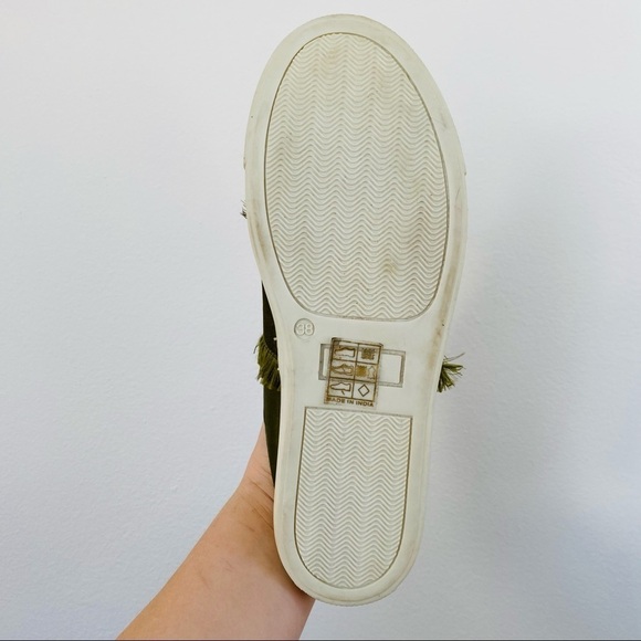 Free People Naples Green Satin Sneakers/ Mules/ Slip On Laces - Picture 9 of 9